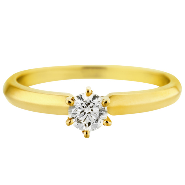 Sárga arany eljegyzési gyűrű 0,26 ct