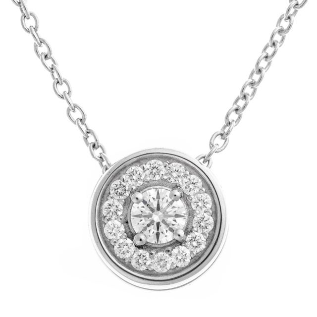 Kerek fehérarany medál