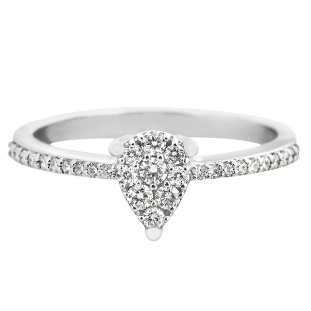 Csepp alakú gyémánt gyűrű