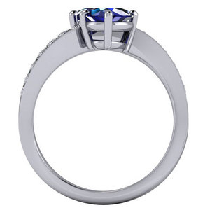 Gyémántokkal díszített zafír gyűrű