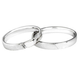 Elegáns fehérarany karikagyűrű pár