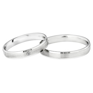 Elegáns fehérarany karikagyűrű pár