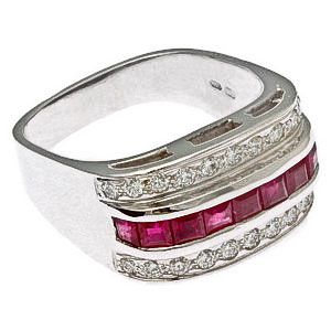 Rubin köves gyémánt gyűrű