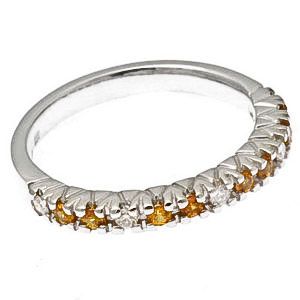 Arisztokratikus gyémántgyűrű, citrin kővel