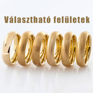 6 mm széles sárgaarany esküvői gyűrű pár