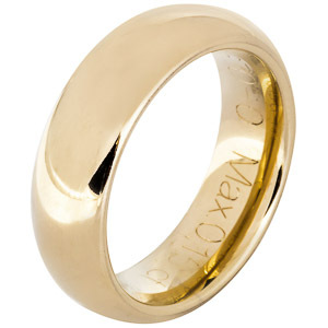 Szélesített sárga arany esküvői gyűrű