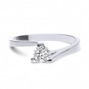 Modern három karmos eljegyzési gyűrű, Forevermark gyémánt kővel