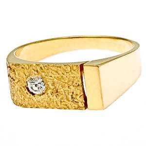 Szögletes sárga arany briliáns gyűrű