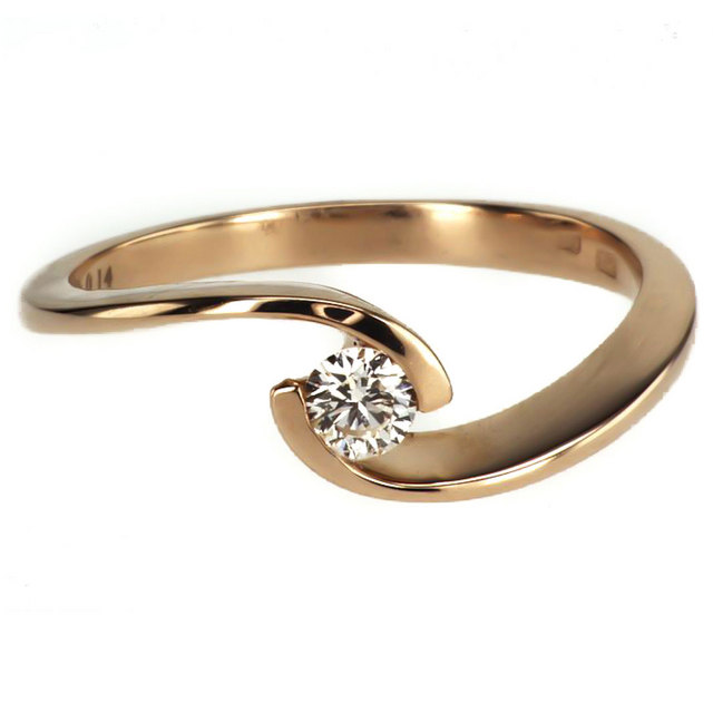 rose arany gyémánt eljegyzési gyűrű