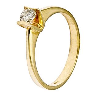 Sárga arany gyémánt eljegyzési gyűrű