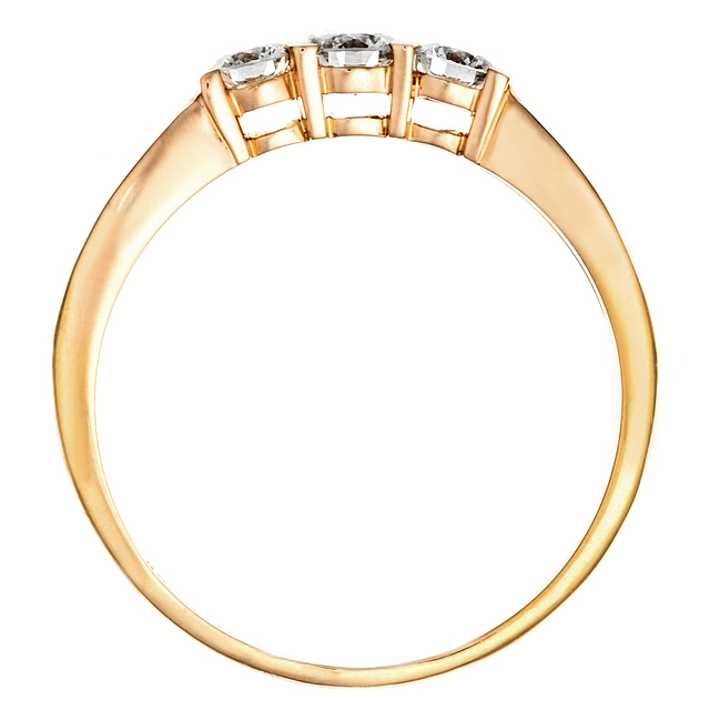 Rose arany három köves gyémánt gyűrű