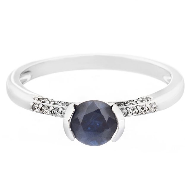 Kék zafír gyűrű briliáns gyémántokkal