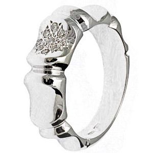 18 karátos fehérarany gyémánt gyűrű