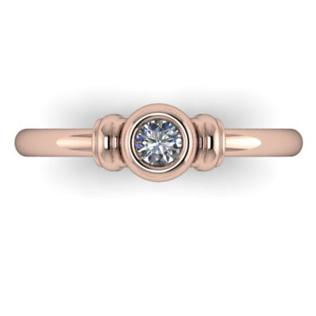 Rose arany gyémánt eljegyzési gyűrű