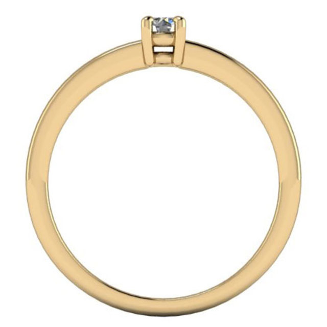 Sárga arany négykarmos eljegyzési gyűrű