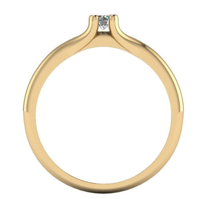 Sárga arany íves foglalatú eljegyzési gyűrű