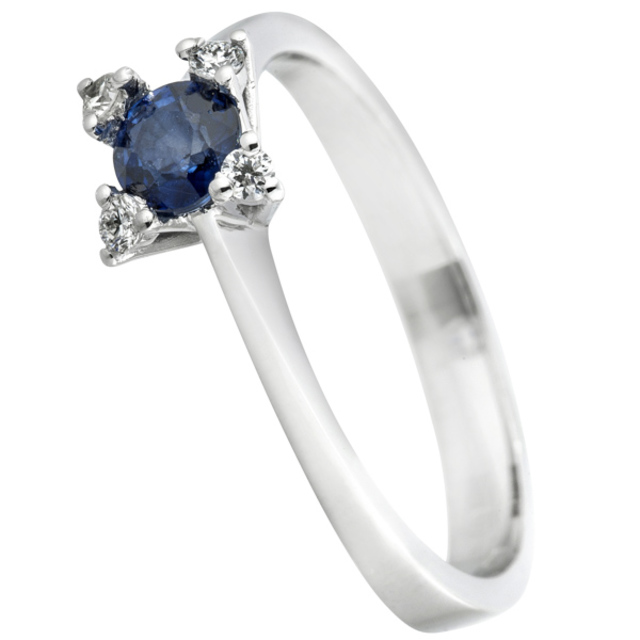 Kék zafír köves gyémánt gyűrű