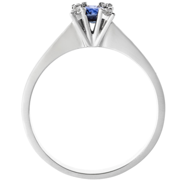 Kék zafír köves gyémánt gyűrű