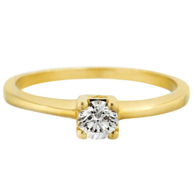 Sárga eljegyzési gyűrű gyémánt berakással