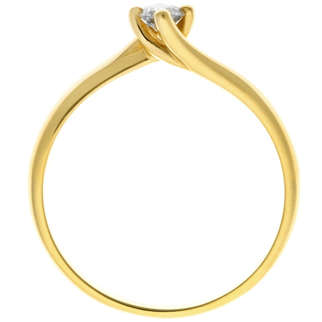 Sárga arany csavart eljegyzési gyűrű 