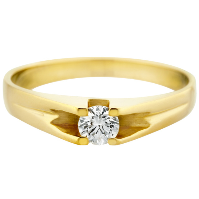 Sárga arany eljegyzési gyűrű 0,23 ct