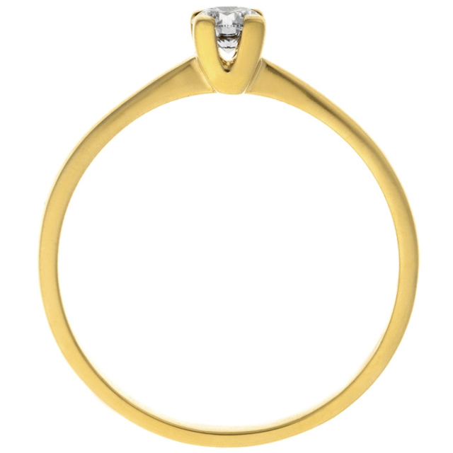 Sárga arany eljegyzési gyűrű gyémánt kővel 