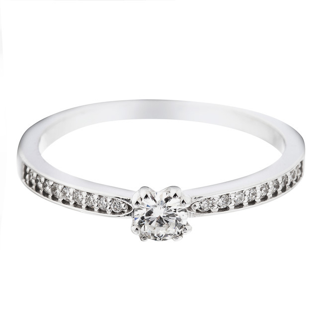 sorköves fehér arany eljegyzési gyémánt gyűrű