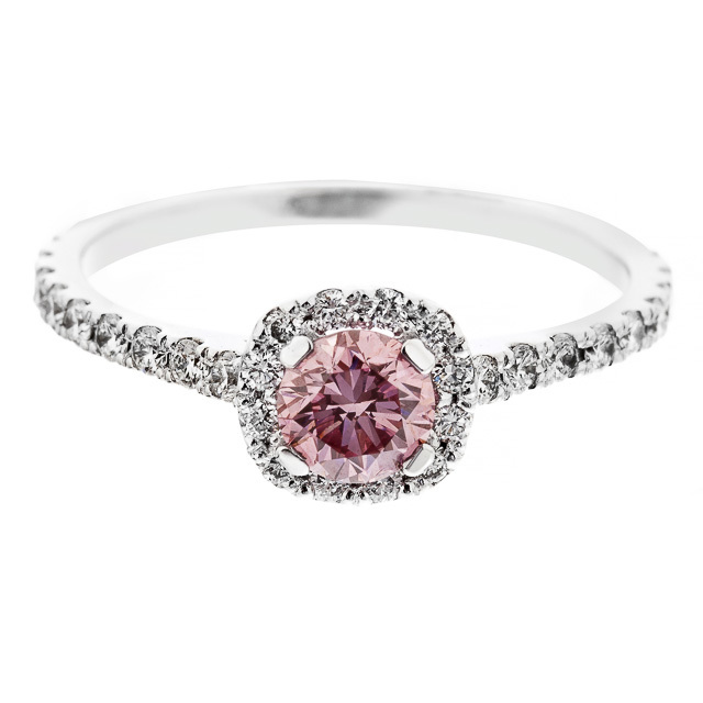 Rózsaszín gyémánt köves eljegyzési gyűrű