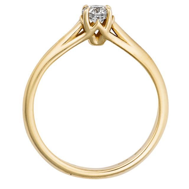 Gyémánt eljegyzési gyűrű sárga aranyból