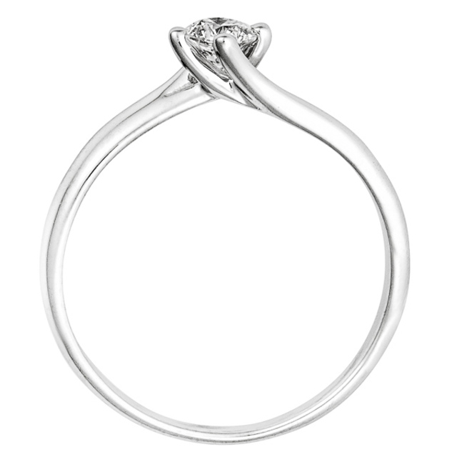 csavart foglalatú eljegyzésű gyűrű , 0,16 ct H/VS1-es gyémánt