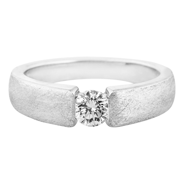 Eljegyzési gyűrű 18K fehér arany 0,34 ct-os briliáns gyémánttal 