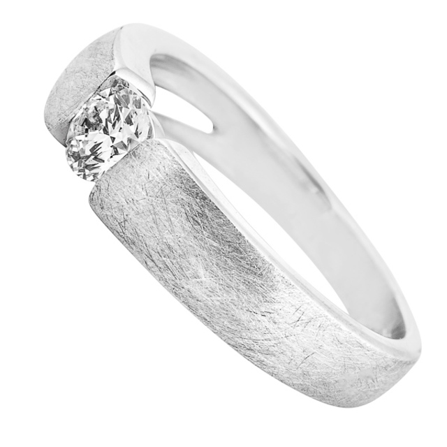 Eljegyzési gyűrű 18K fehér arany 0,34 ct-os briliáns gyémánttal 