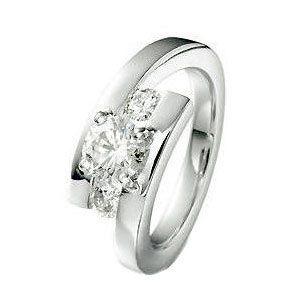 Nyitott foglalatú fehérarany gyémánt gyűrű
