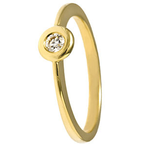 Vékonyított eljegyzési gyűrű, sárga aranyból