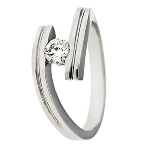 Spirális eljegyzési gyűrű gyémánttal (11951)