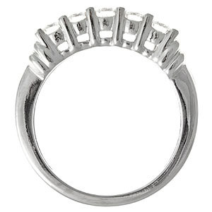 Fehérarany gyűrű, 5 briliáns gyémánttal