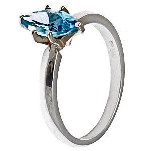 Aquamarin köves fehérarany gyűrű