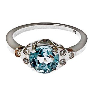 Topáz köves briliáns gyémánt gyűrű