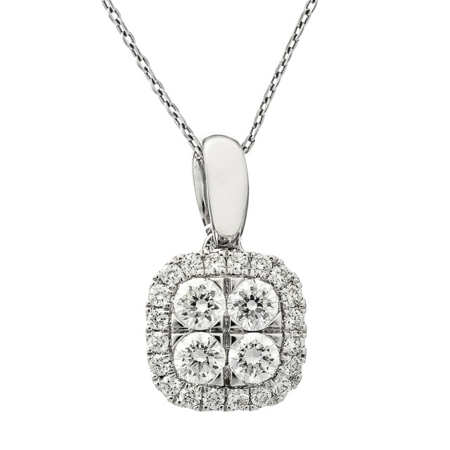 gyémánt köves fehérarany medál