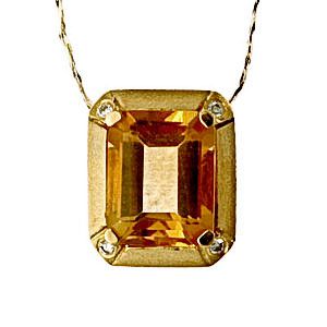 Citrin köves gyémánt medál