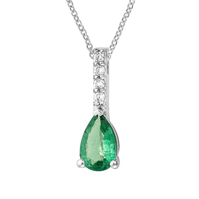 Smaragd köves gyémánt medál