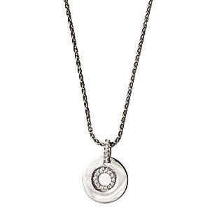 Korong formájú fehérarany gyémánt medál